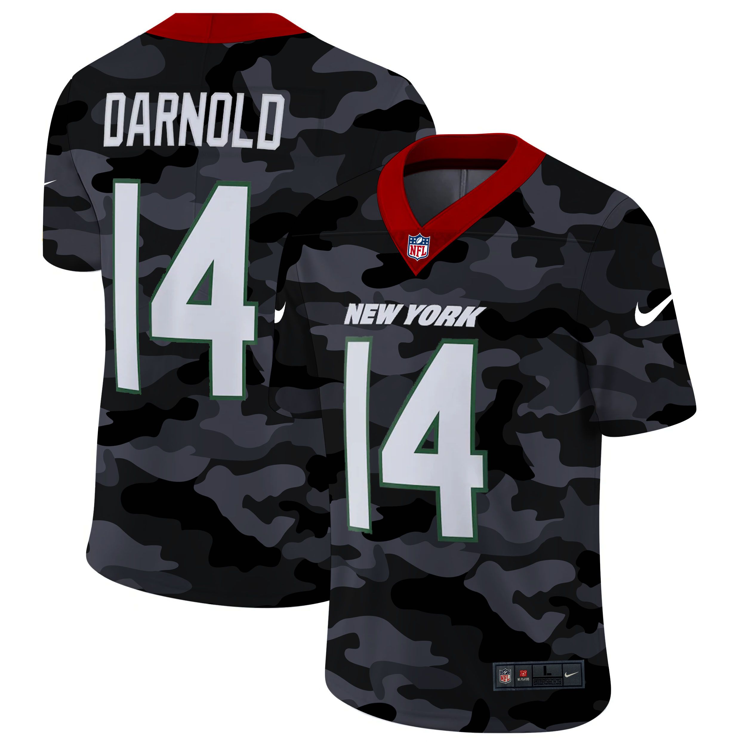 Men New York Jets 14 Darnold 2020 Nike Camo Salute to Service Limited NFL Jerseys